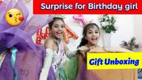 Birthday girl surprise gift unboxing | Birthday gift for sister | Birthday present opening | Ojasyaa