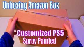 Unboxing Amazon Customized PS5 SPRAY PAINTED - A DIY Gift Idea - An Oddly Satisfying ASMR Video