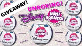 GIVEAWAY! UNBOXING Mini Brands DISNEY STORE Edition!! Zuru 5 Surprise Toy Blind Bag Opening!!