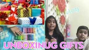 Birthday gifts Unboxing🎁|Unboxing birthday gift💝|Unboxing gifts Vlog🥳|Mahi and Faiqa vlog|Vlog video