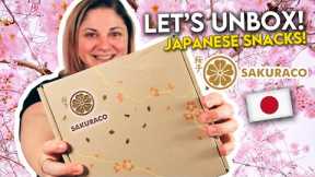 What's Inside a SAKURACO Box?! Trying Japanese Snacks!