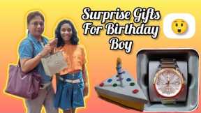 Surprise Gifts for birthday boy | Buying Fossil Watch | Making cute cake slice box #vlogs #birthday