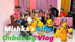 Mishka's Birthday Gifts Unboxing || lots of gifts ❤️ #happiness #trending #trend #girlchild