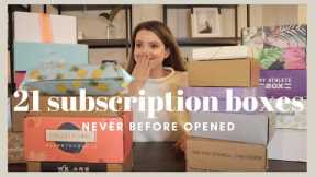 21 NEVER BEFORE OPENED SUBSCRIPTION BOXES - 2020 Subscription Box Unboxing and Review