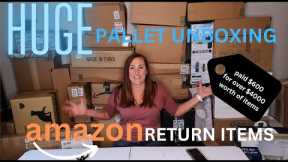 What I found Unboxing a Huge 8ft Pallet Full of Amazon Return Items! Pallet Unboxing Amazon Returns