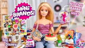 ZURU 5 Surprise Mini Brands + Make It Mini Food! Are They Barbie Doll Size? - Toy & Disney Edition