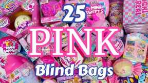 UNBOXING 25 PINK BLIND BAGS Mini Brands! LOL Surprise! Real Littles! Disney! Doorables!