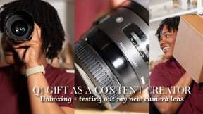 UNBOXING MY Q1 GIFT | Sigma 35mm test on Canon Camera
