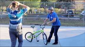 DESTROYING A KID'S BIKE & GIVING HIM A BRAND NEW ONE!