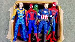 UNBOXING SUPERHERO AVENGERS,,IRON-SPIDER-MAN,CAPTAIN AMERICA,HULK SMASH,THOR,AQUAMAN,IRONMAN,JOKER