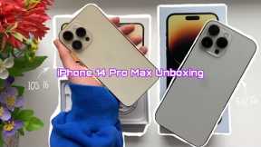 iPhone 14 Pro Max unboxing (gold)✨accessories + iOS 16