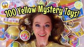UNBOXING 100 *YELLOW ONLY* MYSTERY TOYS!!😱🍌🌼✨🌙💛 (L.O.L, MINI BRANDS, LANKY BOX, TREASURE X ETC!🫢)