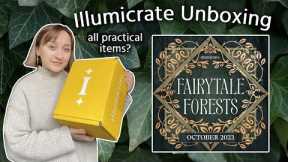 Illumicrate Unboxing October 2023 🌳🍃🦌🤎 fairytale forests, book subscription box, dark academia ✨