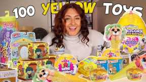 Unboxing 100 *YELLOW* Mystery toys!!😱🌼 *RARE FINDS*