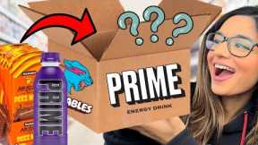 PRIME X MR BEAST MYSTERY BOX UNBOXING *AMERICAN SNACKS*