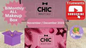 Chic Beauty Box Nov Dec 2023 bimonthly ALL MAKEUP Unboxing #pr #gifted #Disount Code not affiliated