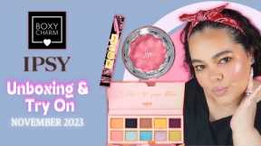 Unboxing and Try On: IPSY, BOXYCHARM by IPSY, and ICON BOX November 2023