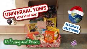 Season's Greetings UNIVERSAL YUMS Subscription Box Unboxing & Taste Test | December 2023 Yum-Yum Box