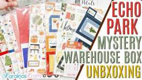 CRAFTY MYSTERY BOX Echo Park Mystery Box Sale Dec 2023 Echo Park Warehouse Sale Paper haul UNBOXING