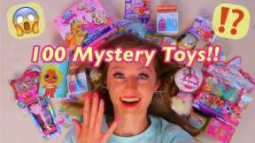 UNBOXING 100 MYSTERY SURPRISE TOYS!!😱✨(CHIBIES, MINI BRANDS, MASHEMS, REAL LITTLES + MORE!!🥳 [ASMR]