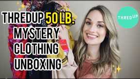 HUGE 50 lb. Mystery Box Unboxing - Thredup Bulk Mixed Clothing to Resell on Poshmark for Profit $$$