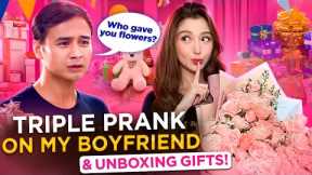 TRIPLE PRANK & UNBOXING GIFTS WITH PAPI CHULO!!