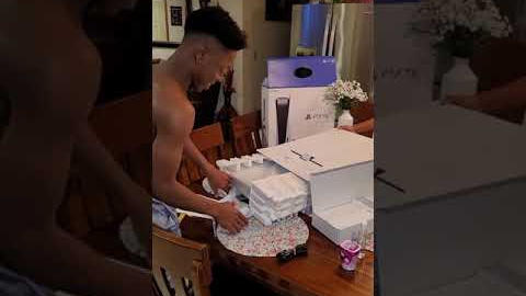 unboxing ps5 with my kids