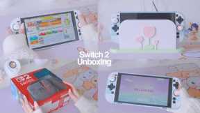 Nintendo Switch 2 aesthetic unboxing ☁️ cute accessories + game with me