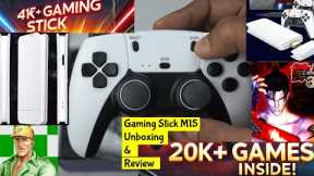 Retro M15 Gaming Stick for TV Unboxing and Review | PS5 Mini Console with 20,000+ Games