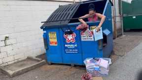 DUMPSTER DIVIN// STARTED AS A DUMPSTER DIVE ENDED IN A CAR CRASH 😩