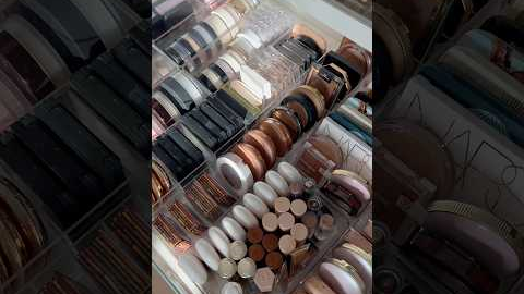 asmr makeup organization 🎀✨these are all my powders, bronzers & highlighters 🫠 #makeup #asmr