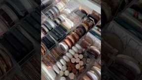 asmr makeup organization 🎀✨these are all my powders, bronzers & highlighters 🫠 #makeup #asmr