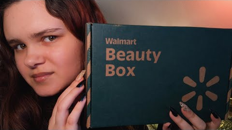 ASMR | Tingly Whispered Walmart Beauty Box Unboxing | Crinkly Sounds, Whispers, Overexplaining