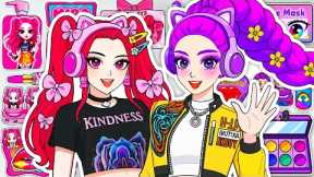 🎀Paper DIY🎀 KPOP DEMON HUNTERS Rumi Skincare + Makeup Blind Bag Unboxing ASMR | RESCUING RUMI, MIRA