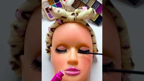 ASMR Satisfying with Unboxing & Review Mannequin Makeup Skincare Sounds Video Fast No talk mask pink