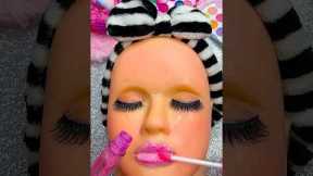 ASMR Satisfying with Unboxing Review Mannequin Makeup Skincare Sounds Video Fast No talk pink gloss