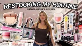 RESTOCKING MY ROUTINE | shopping for makeup, hair, skincare products (empties & haul!)