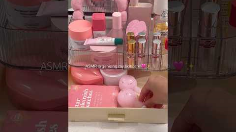 ASMR aesthetic skincare organizing 🩷✨ #aesthetic #skincare #asmr #asmrsounds #organization