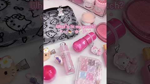 Pack my makeup bag asmr 🎀 #makeup #asmr #wonyoungism #kbeauty #makeupbag #mini #pink #shorts #fyp