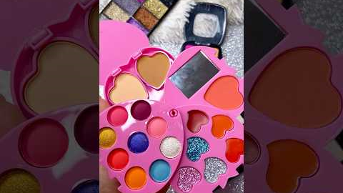 ASMR Makeup Set Satisfying with Unboxing & Review Pink Sounds Video Makeup eyeshadow kit