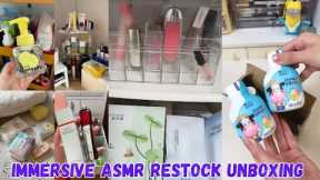Immersive ASMR Restocking, Unboxing &  Organizing | Skincare, MakeupProducts Replacement.#viralvideo