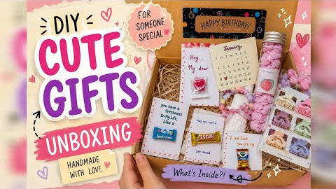 DIY Cute Gifts Unboxing💌Made With love #DIYGift #GiftUnboxing #HandmadeGift #Aesthetic #BirthdayGift
