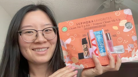 ASMR Sephora Sale Unboxing 💄💋 ~  Sephora Favorites Clean Beauty Kit ~ Restocking Skincare ~ Tapping