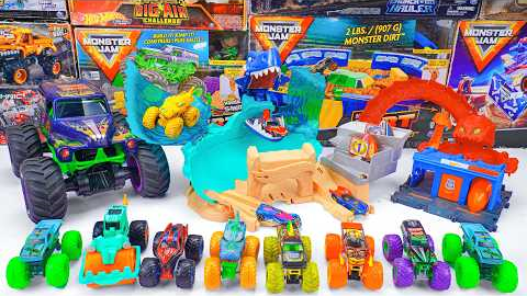 Monster Jam Collection Unboxing Review | Monster Jam T-Rex Volcano Arena